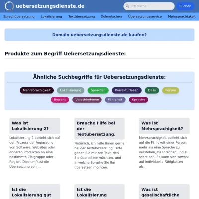 Screenshot uebersetzungsdienste.de