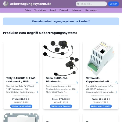 Screenshot uebertragungssystem.de