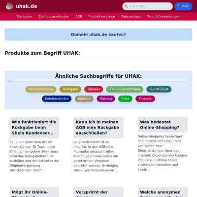 Screenshot uhak.de