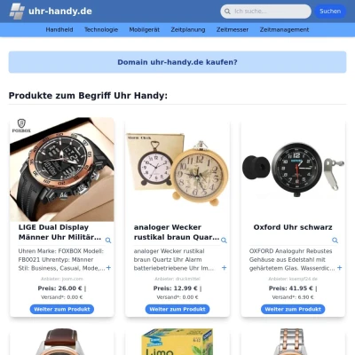 Screenshot uhr-handy.de