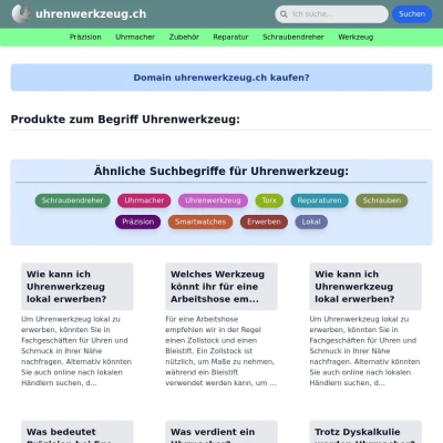 Screenshot uhrenwerkzeug.ch