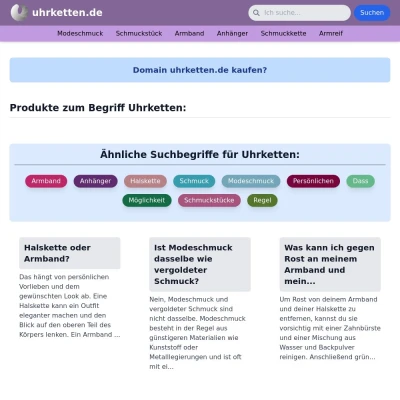 Screenshot uhrketten.de