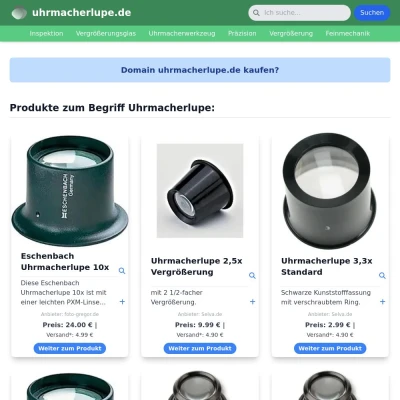 Screenshot uhrmacherlupe.de