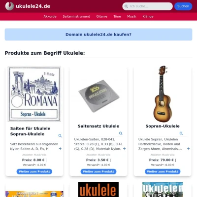 Screenshot ukulele24.de