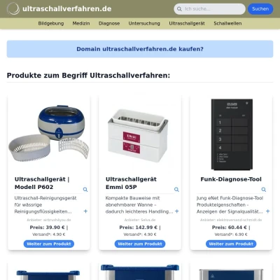 Screenshot ultraschallverfahren.de