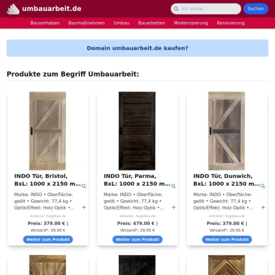 Screenshot umbauarbeit.de