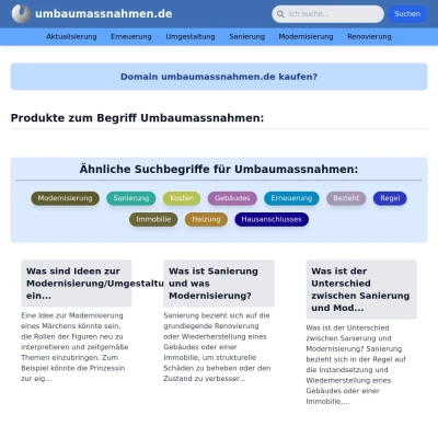 Screenshot umbaumassnahmen.de