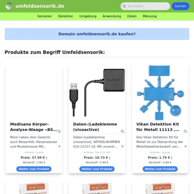 Screenshot umfeldsensorik.de