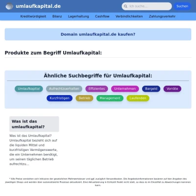 Screenshot umlaufkapital.de