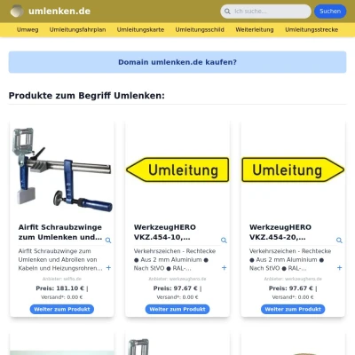 Screenshot umlenken.de