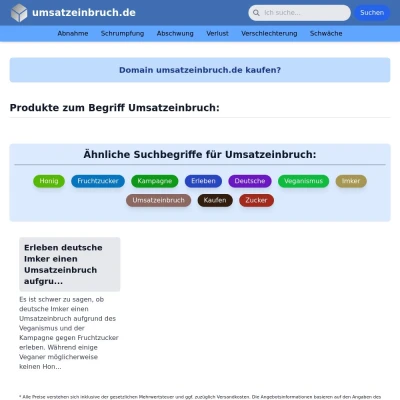 Screenshot umsatzeinbruch.de