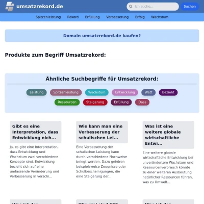 Screenshot umsatzrekord.de