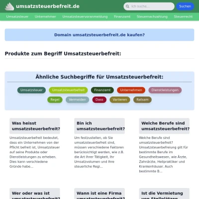 Screenshot umsatzsteuerbefreit.de