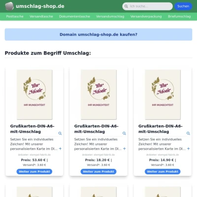 Screenshot umschlag-shop.de