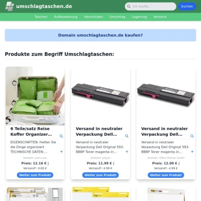 Screenshot umschlagtaschen.de