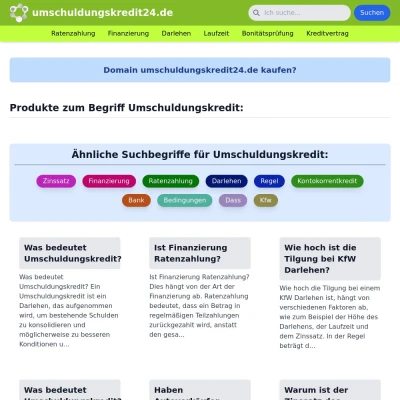 Screenshot umschuldungskredit24.de