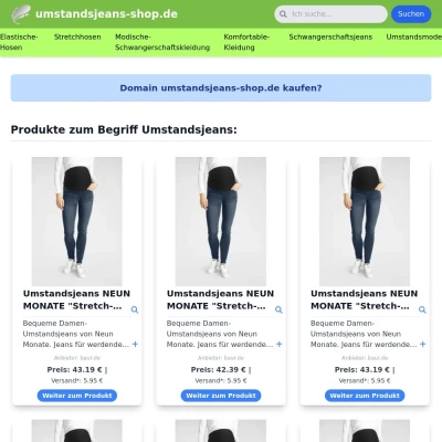 Screenshot umstandsjeans-shop.de