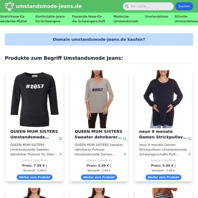 Screenshot umstandsmode-jeans.de