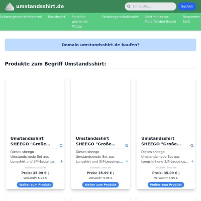 Screenshot umstandsshirt.de