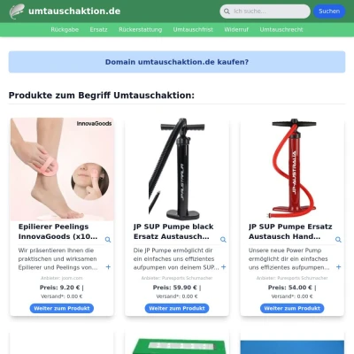 Screenshot umtauschaktion.de