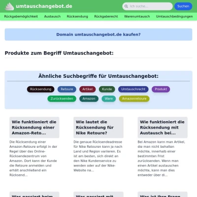 Screenshot umtauschangebot.de