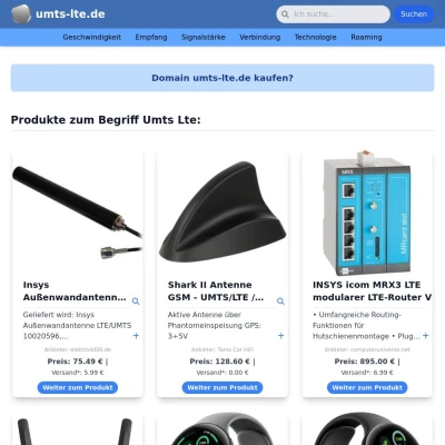 Screenshot umts-lte.de