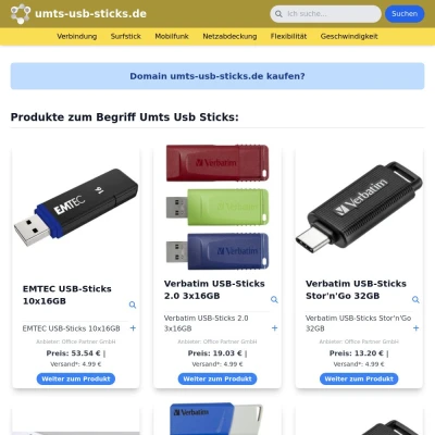 Screenshot umts-usb-sticks.de