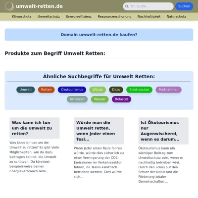 Screenshot umwelt-retten.de