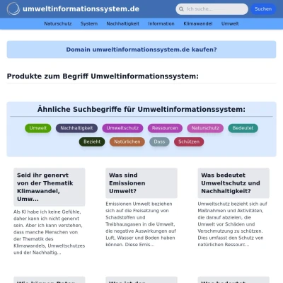 Screenshot umweltinformationssystem.de