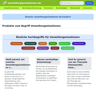 Screenshot umweltorganisationen.de