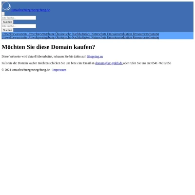 Screenshot umweltschutzgesetzgebung.de