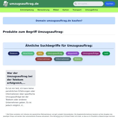 Screenshot umzugsauftrag.de