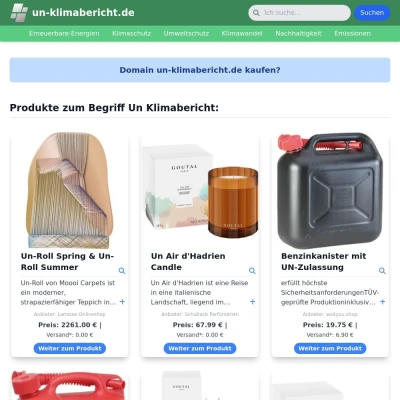 Screenshot un-klimabericht.de