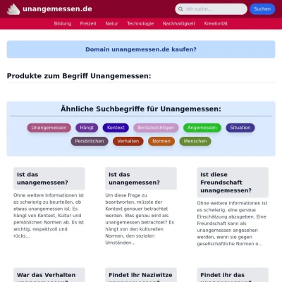 Screenshot unangemessen.de