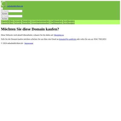 Screenshot unbedenklichkeit.de