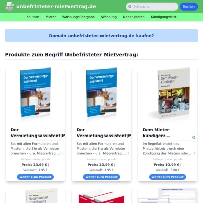 Screenshot unbefristeter-mietvertrag.de