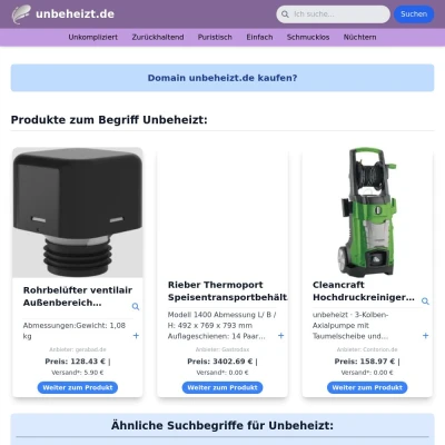 Screenshot unbeheizt.de