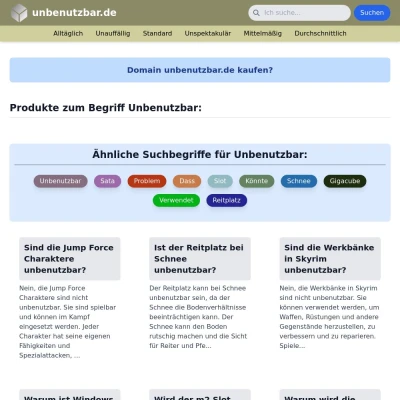 Screenshot unbenutzbar.de