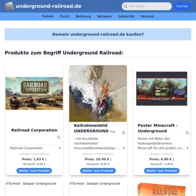 Screenshot underground-railroad.de