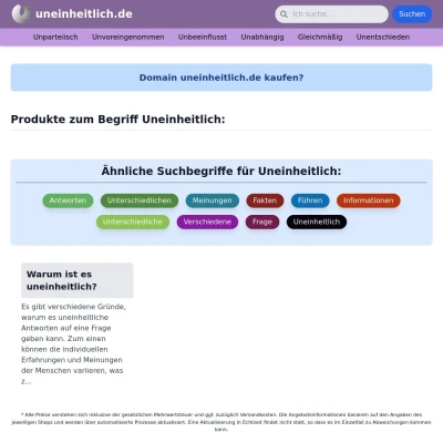 Screenshot uneinheitlich.de