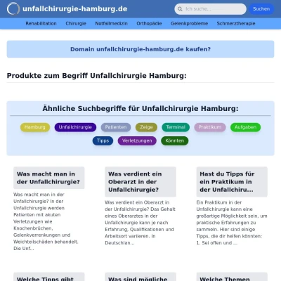 Screenshot unfallchirurgie-hamburg.de