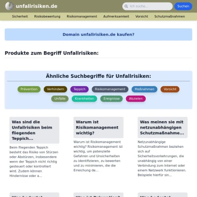 Screenshot unfallrisiken.de