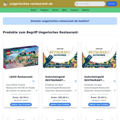 Screenshot ungarisches-restaurant.de