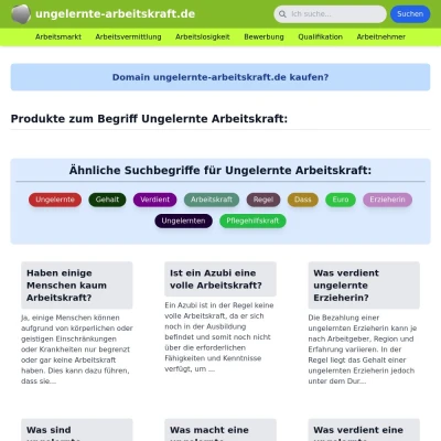 Screenshot ungelernte-arbeitskraft.de