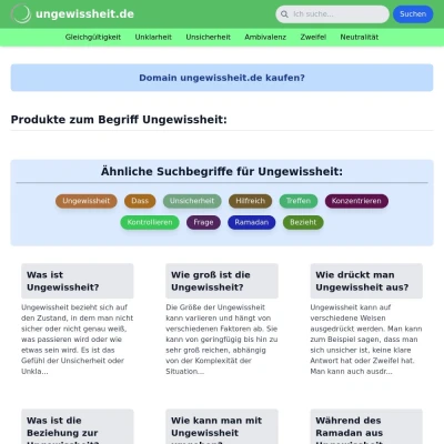 Screenshot ungewissheit.de