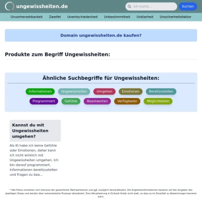 Screenshot ungewissheiten.de