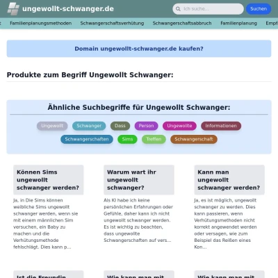 Screenshot ungewollt-schwanger.de