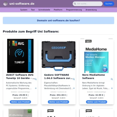 Screenshot uni-software.de