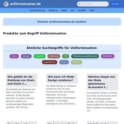 Screenshot uniformmuetze.de