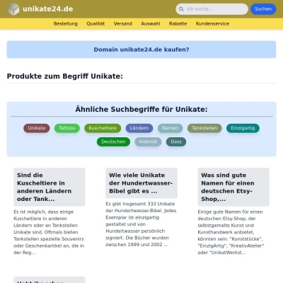 Screenshot unikate24.de